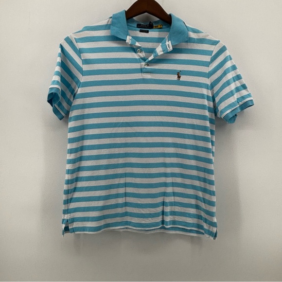 Polo Ralph Lauren Other - Polo Ralph Lauren Mens Blue/White Striped Short Sleeve Classic Polo Size MD